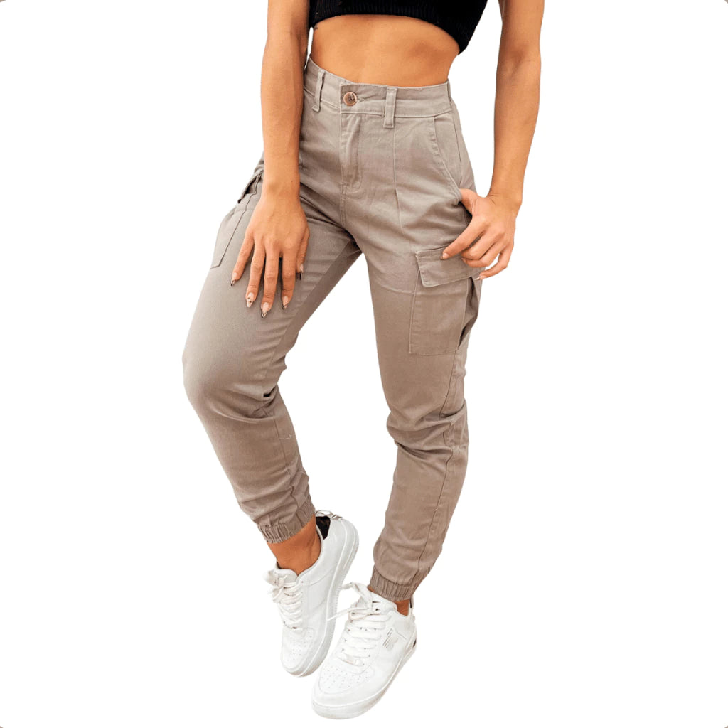 Calça  Cargo Feminina Jorgge  Bolso Lateral Com Lycra