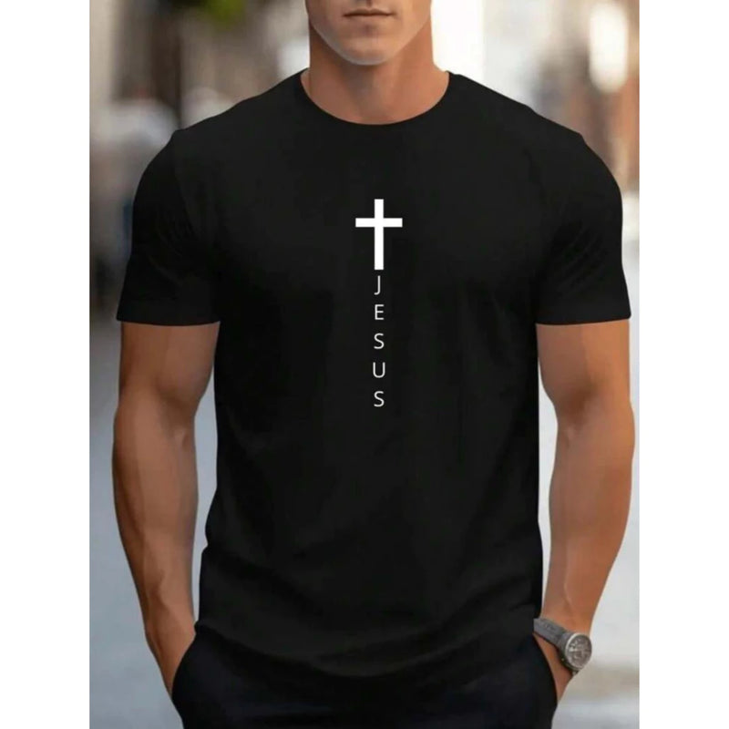 Camisa Camiseta Masculina Jesus Cristo Cruz Evangélica Algodão Malha 30.1