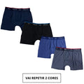 Kit Com 6 Cueca Boxer Pollo de Poliamida Lisa - Conforto e Qualidade