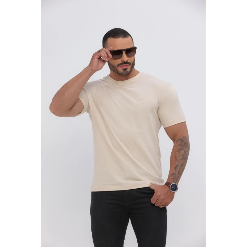 Camiseta Masculina Algodão Peruano 50.1 Premium com Elastano