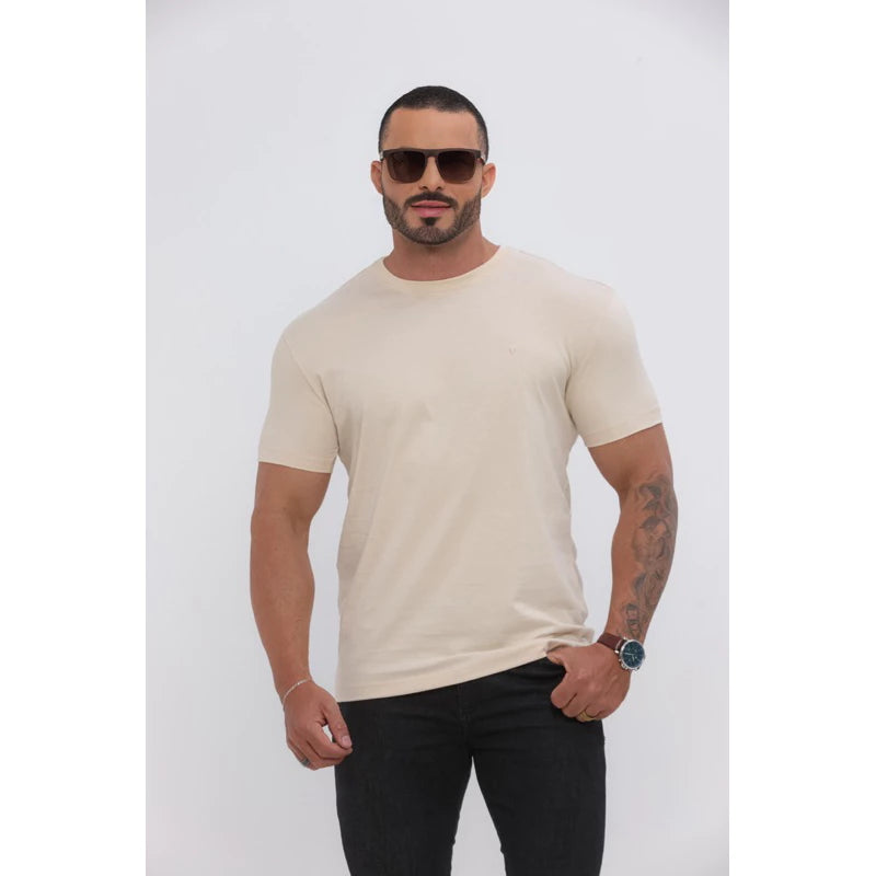 Camiseta Masculina Algodão Peruano 50.1 Premium com Elastano