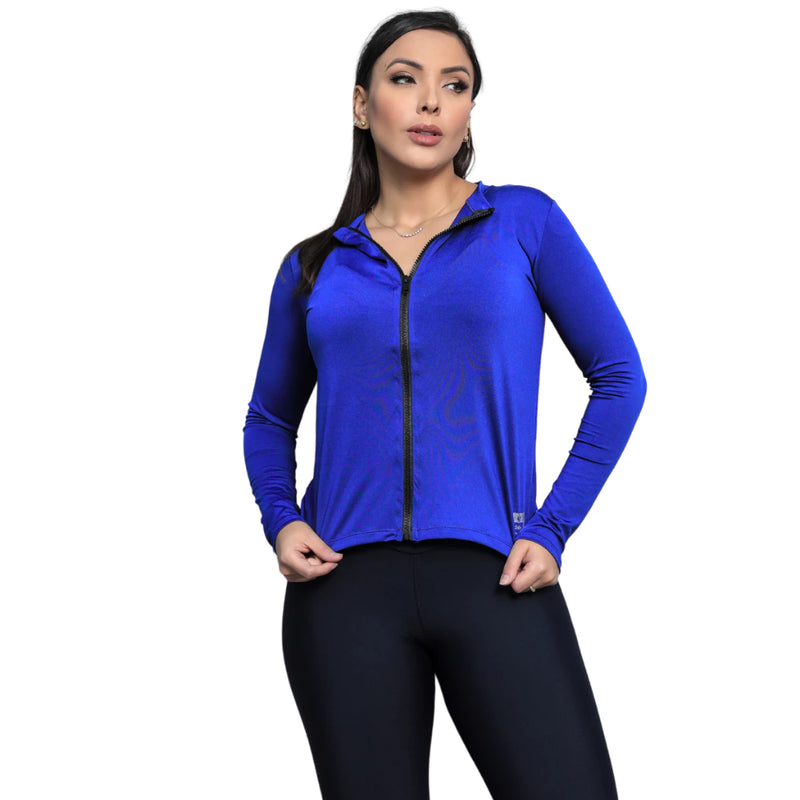 Casaquinho Casaco Fit Proteção Solar Treino Academia Zíper Slim Blusa Térmica