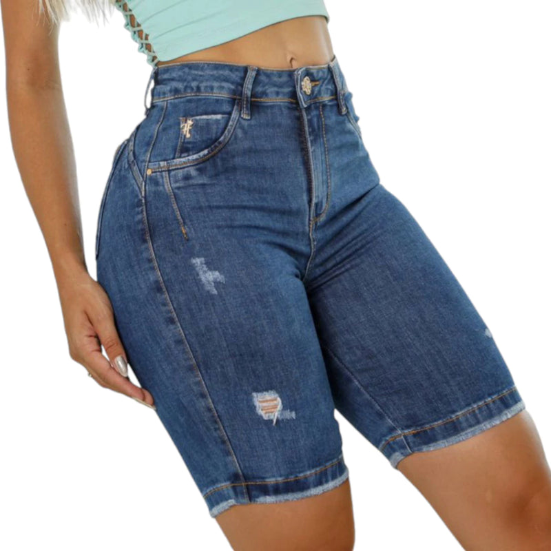 Short Comprido 38 ao 48 Jeans Bermuda Modela Bumbum com Lycra