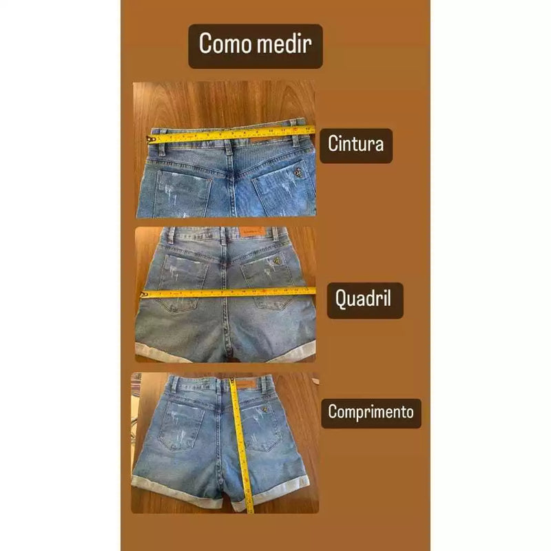 Short Comprido 38 ao 48 Jeans Bermuda Modela Bumbum com Lycra