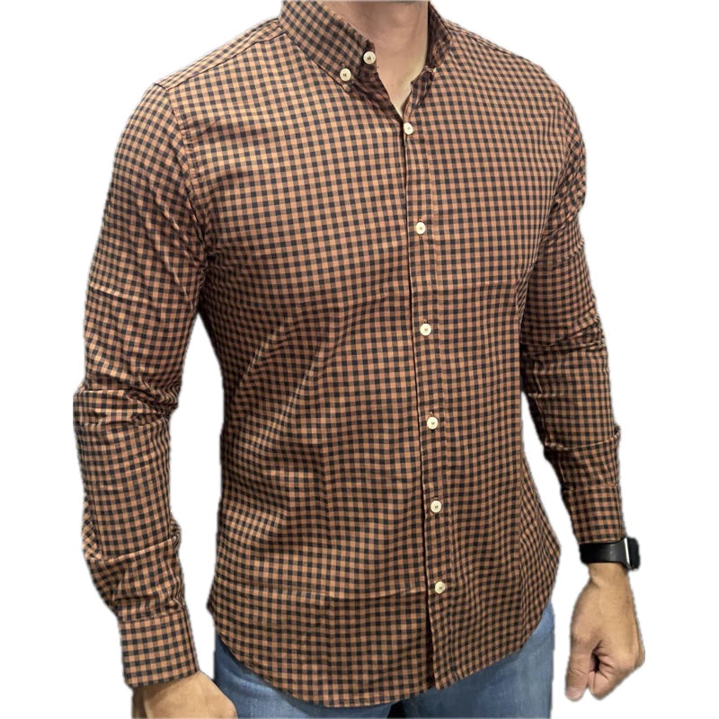 Camisa Country Xadrez Manga Longa Masculina Social Slim Fit Lida de Boiadeiro