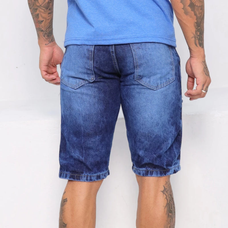 Bermuda Masculina Jeans Rasgada Short Direto Da Fabrica