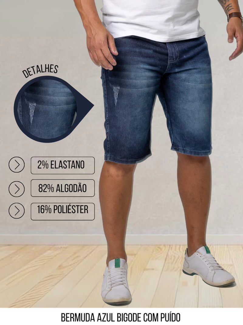 Short Jeans Masculino Com Lycra