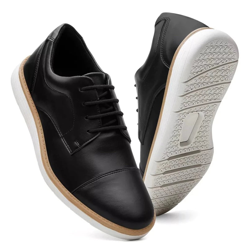 Sapato Oxford Masculino Social Casual Fino Elegante De Couro Costurado Super Leve Barato