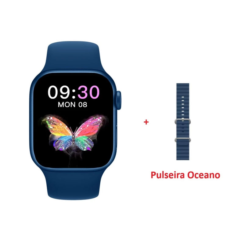 Smartwatch HW68 Mini Watch 8 Mini 41mm Feminino Masculino Série 8 2 Pulseiras  Pulso Braço Fino