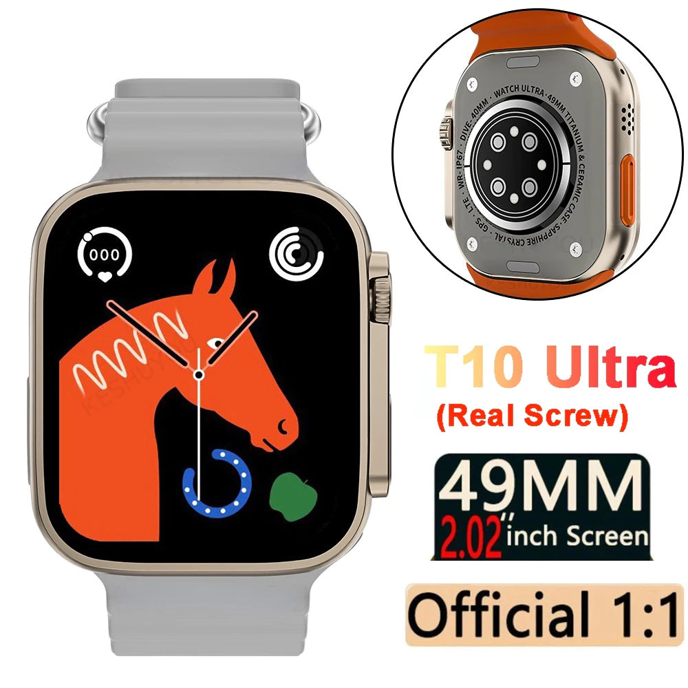 Smartwatch T10 Ultra 2 2023 Nova Série 9 Smart Watch 2.09 Inch HD 49mm Bluetooth Com Calculadora Carregamento Sem Fio Para Homens E Mulheres