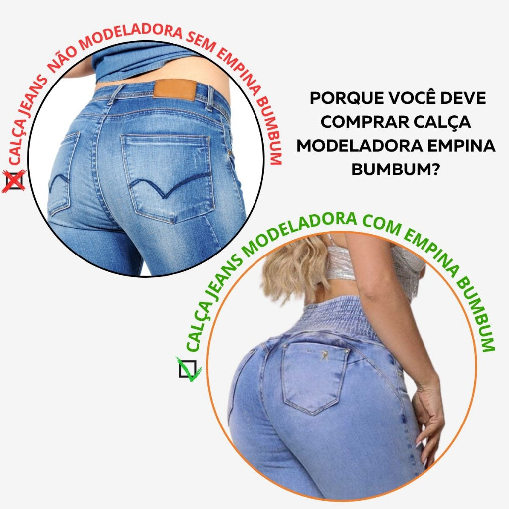 Calça Modeladora Rhero Jeans Empina Bumbum Com Bojo Removível