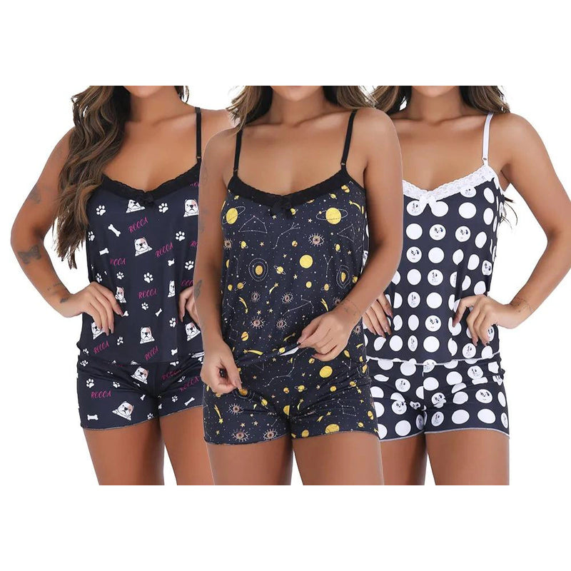 Pijama Short Doll Estampadas Tecido Premium Original