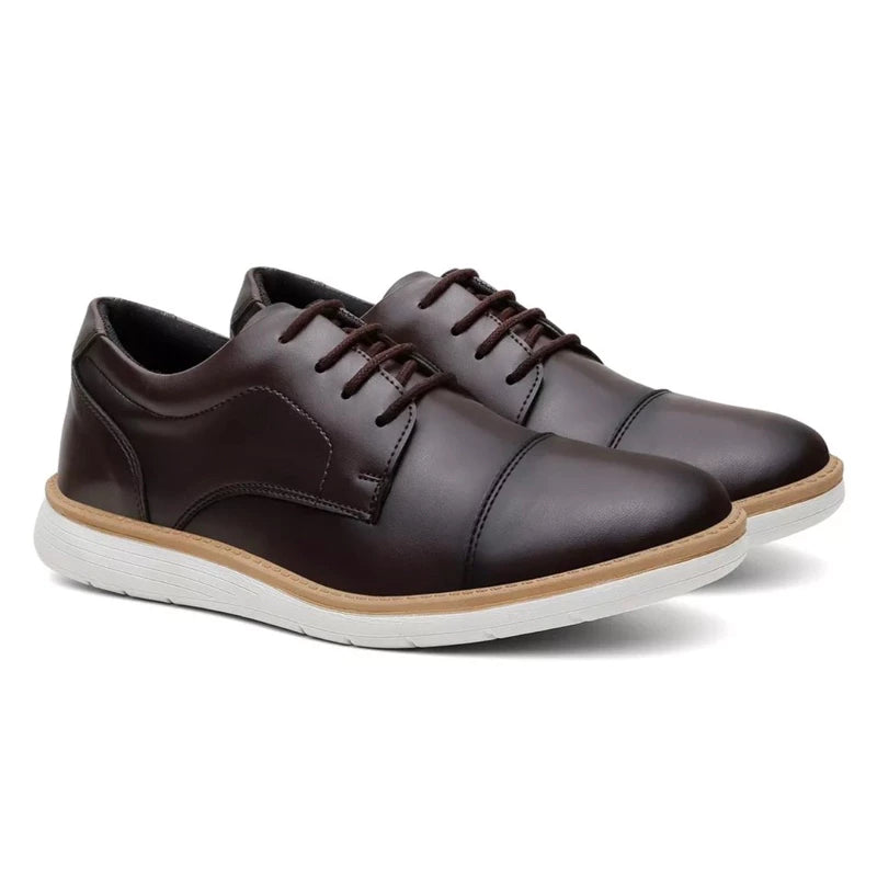 Sapato Oxford Masculino Social Casual Fino Elegante De Couro Costurado Super Leve Barato