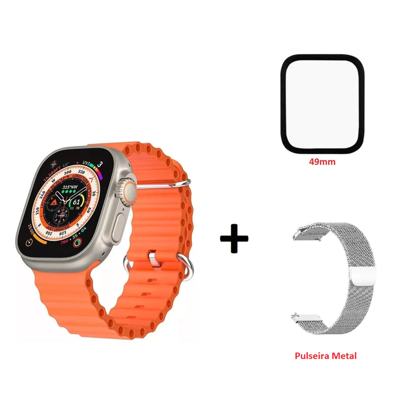 Smartwatch W68+ Ultra Max Watch 8 Ultra Max Relógio Inteligente Série 8 Tela 2.02 49mm Original Lançamento 2023 Película 3D