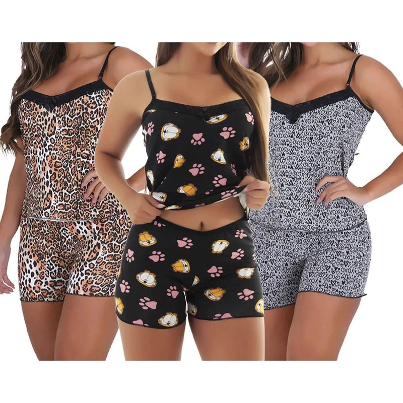 Pijama Short Doll Estampadas Tecido Premium Original