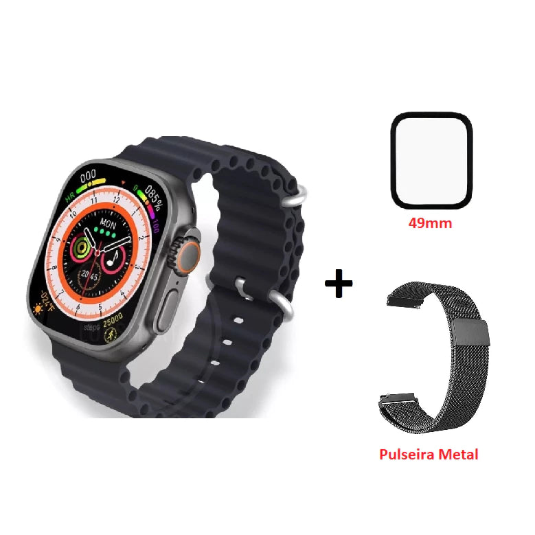 Smartwatch W68+ Ultra Max Watch 8 Ultra Max Relógio Inteligente Série 8 Tela 2.02 49mm Original Lançamento 2023 Película 3D