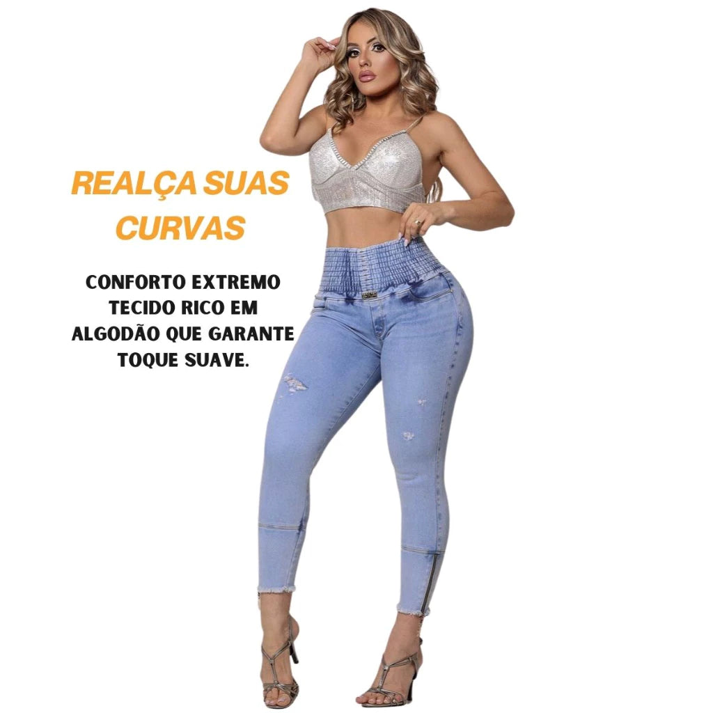 Calça Modeladora Rhero Jeans Empina Bumbum Com Bojo Removível