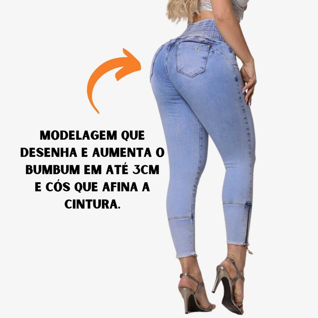 Calça Modeladora Rhero Jeans Empina Bumbum Com Bojo Removível