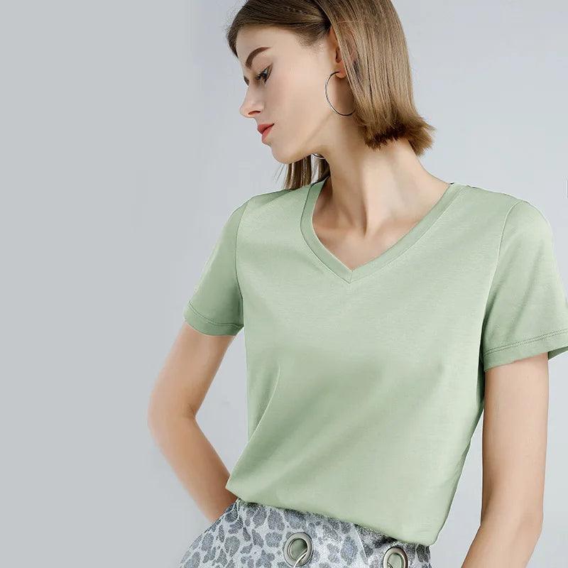 Camiseta Algodão Decote V