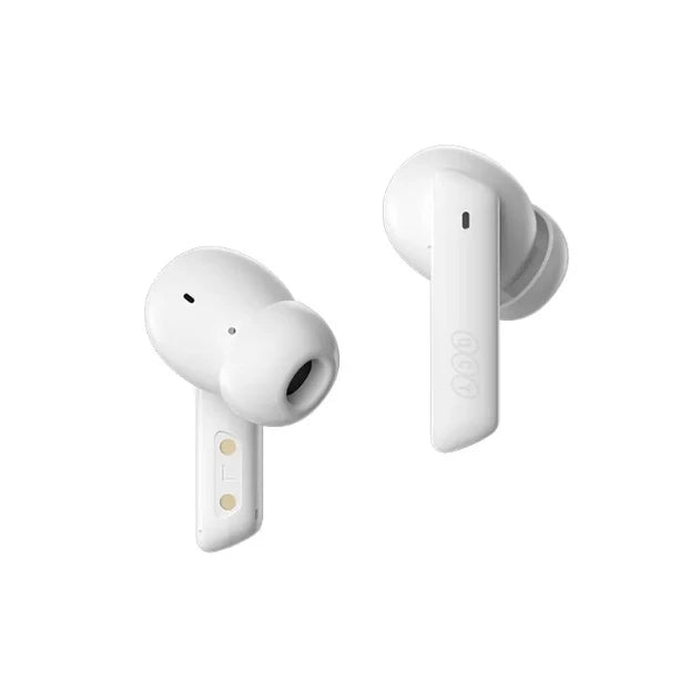 Fone de Ouvido QCY HT05 MeloBuds Bluetooth 5.2, Cancelamento de Ruído Ativo ANC - Preto e Branco