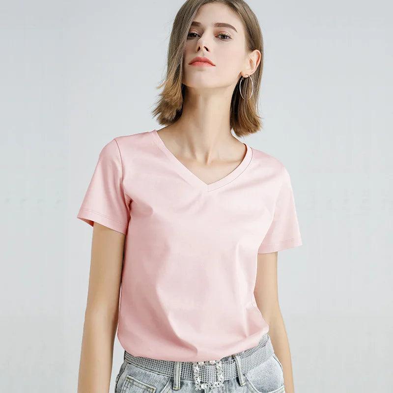 Camiseta Algodão Decote V