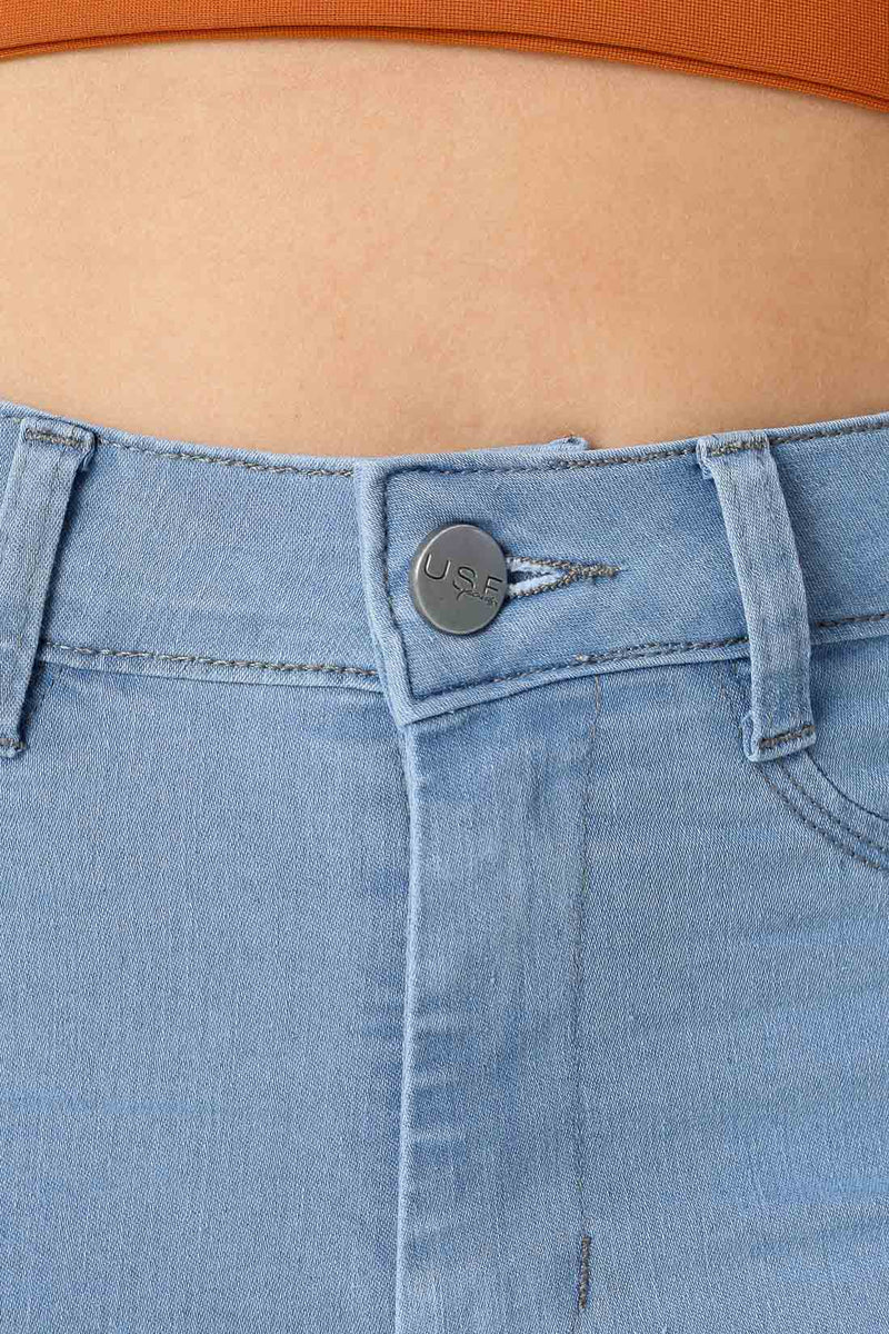 Calça Jeans Skinny Modeladora Levanta Bumbum de Cintura Alta Azul Claro