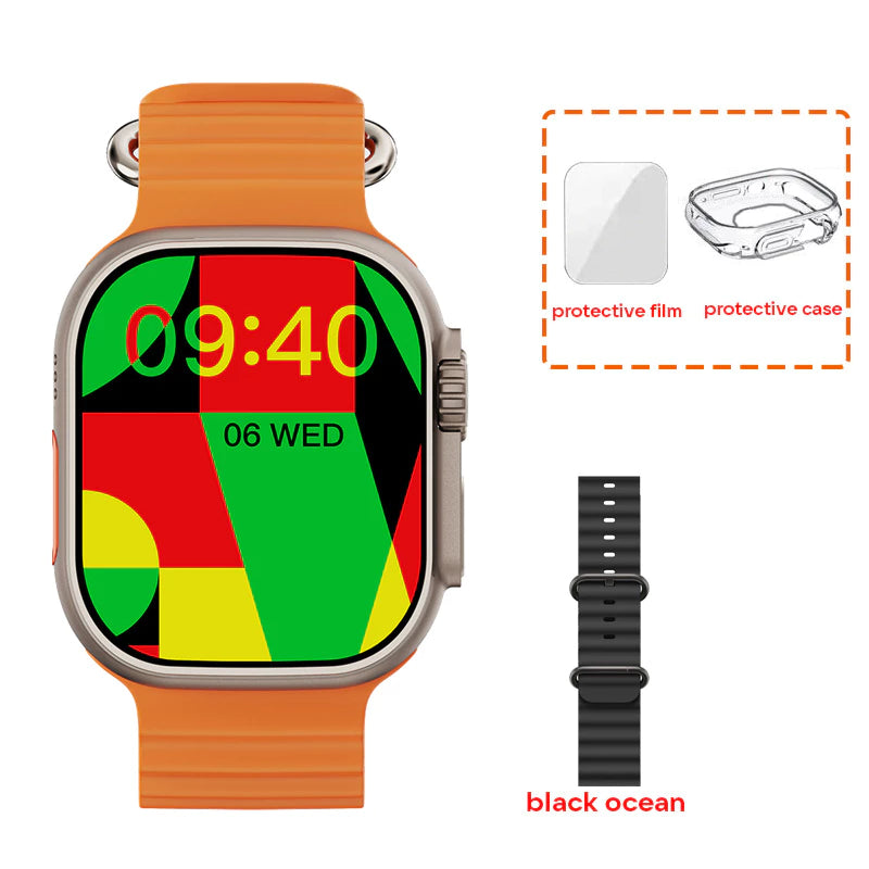 AMOLED W69+ Ultra Smart Watch MicroOS 10 Dynamic Island 2GB ROM Series 9 Plus Compass NFC Music Call Smartwatch