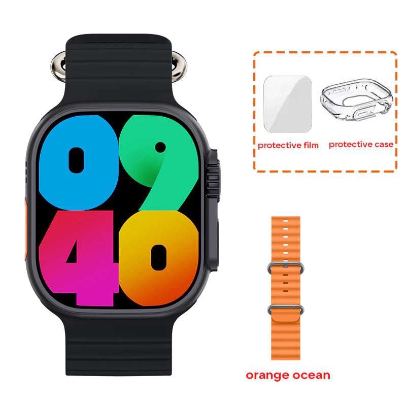 AMOLED W69+ Ultra Smart Watch MicroOS 10 Dynamic Island 2GB ROM Series 9 Plus Compass NFC Music Call Smartwatch