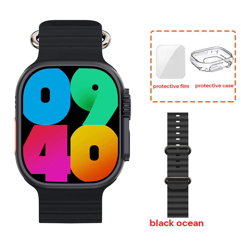 AMOLED W69+ Ultra Smart Watch MicroOS 10 Dynamic Island 2GB ROM Series 9 Plus Compass NFC Music Call Smartwatch