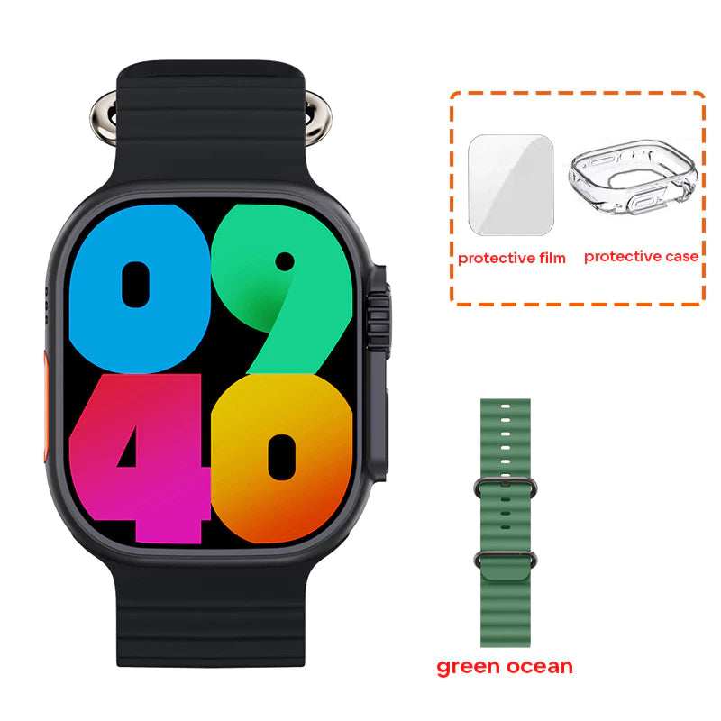 AMOLED W69+ Ultra Smart Watch MicroOS 10 Dynamic Island 2GB ROM Series 9 Plus Compass NFC Music Call Smartwatch