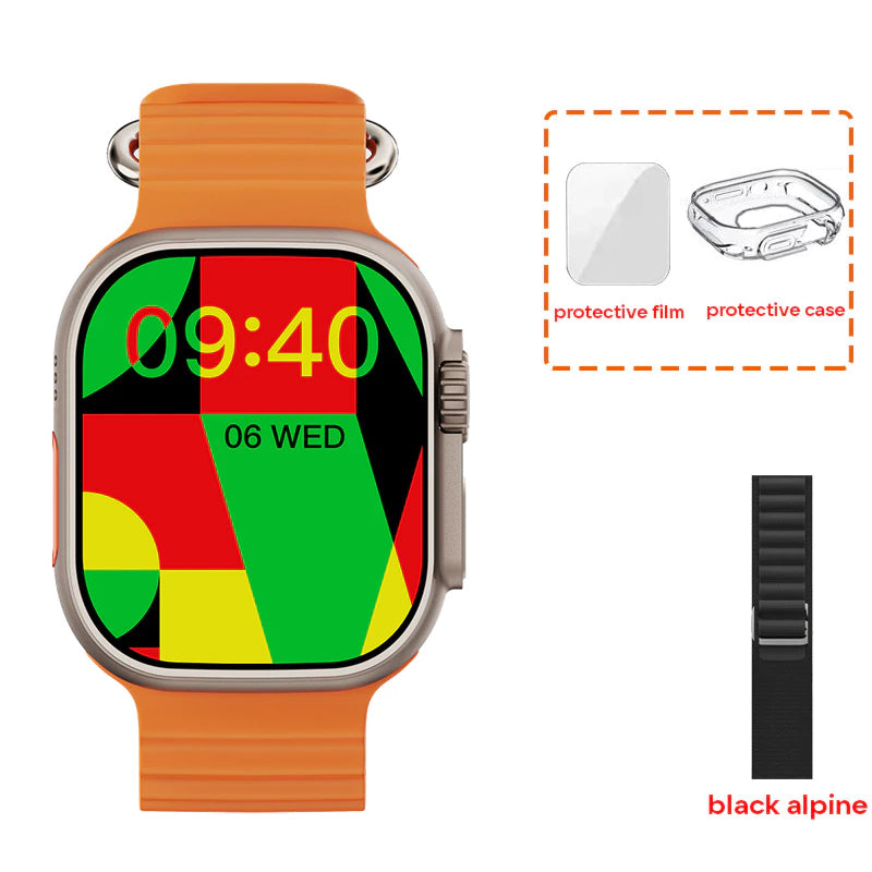 AMOLED W69+ Ultra Smart Watch MicroOS 10 Dynamic Island 2GB ROM Series 9 Plus Compass NFC Music Call Smartwatch