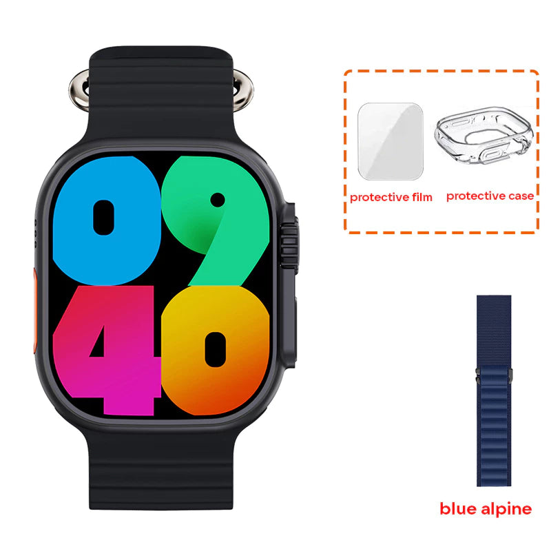 AMOLED W69+ Ultra Smart Watch MicroOS 10 Dynamic Island 2GB ROM Series 9 Plus Compass NFC Music Call Smartwatch