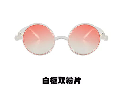 Classic Gothic Steampunk Sunglasses Men Round Vintage UV400 Woman High Quality