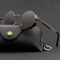 Classic Gothic Steampunk Sunglasses Men Round Vintage UV400 Woman High Quality