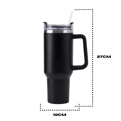 Copo Térmico Grande 1200 Ml Canudo Parede Dupla Cor