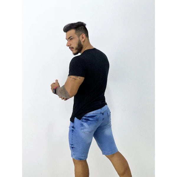 SKY LIGHT BLUE Jeans Shorts with 2% elastane