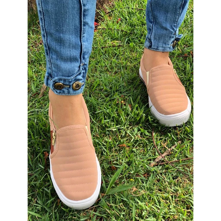 Tênis Sapatênis Sapatilha feminino Slip On Zíp casual Leve e confortável envio imediato