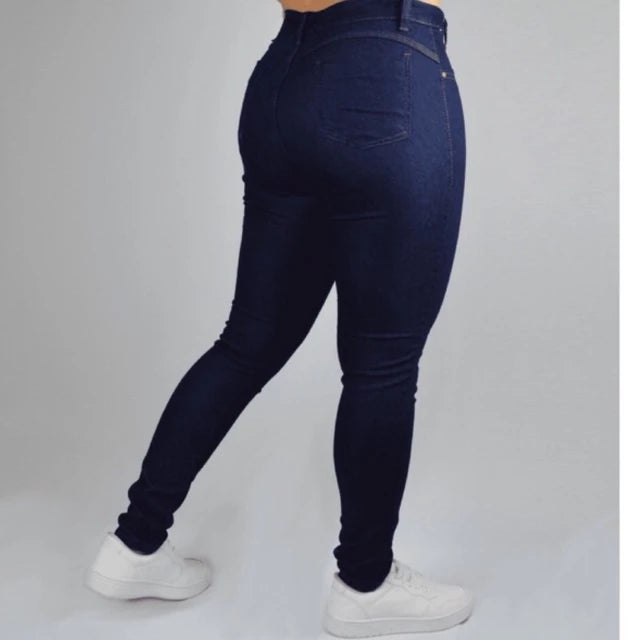 Women's Skinny Jeans With Lycra High Waist Lifts Butt Moda Gringa Blogger Premium Line With Spandex 36 38 40 42 44 46