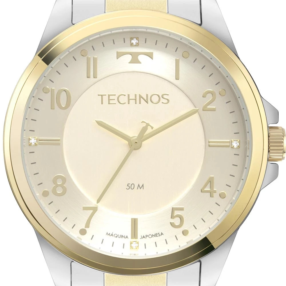 Technos Women's Watch Silver / Gold Crystals 2035Msz/1X