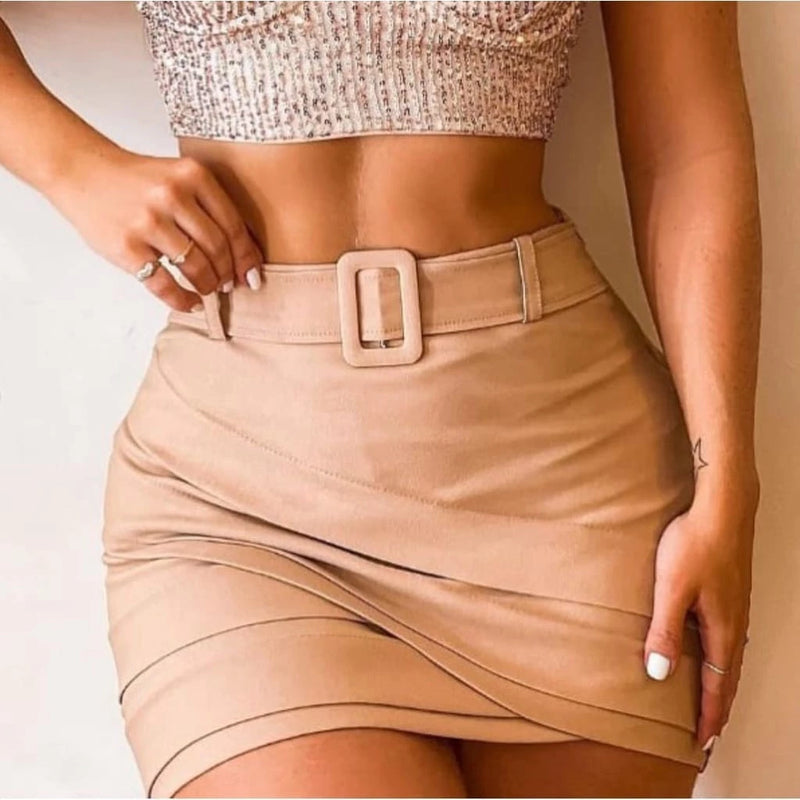 Women's Belt Skirt High Waist Skirt