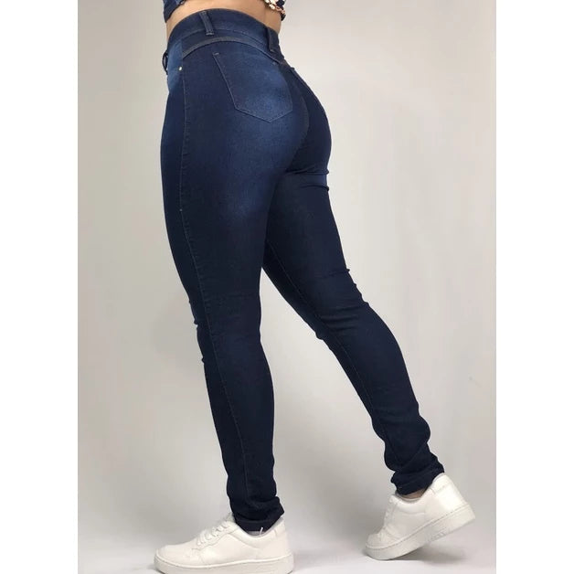 Women's Skinny Jeans With Lycra High Waist Lifts Butt Moda Gringa Blogger Premium Line With Spandex 36 38 40 42 44 46