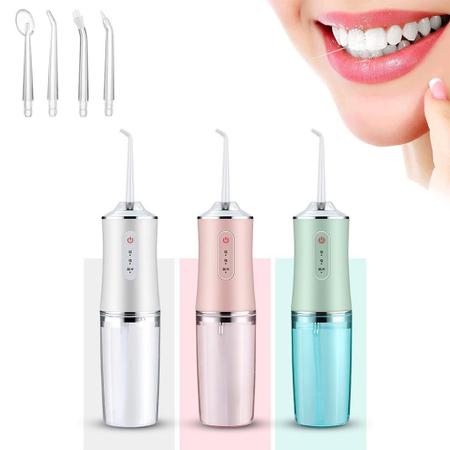 Irrigador Dental Oral Recarregavél 220ml Higiene Limpeza Bucal Portátil Limpador de Dente