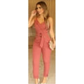 strappy formal jumpsuit with belt