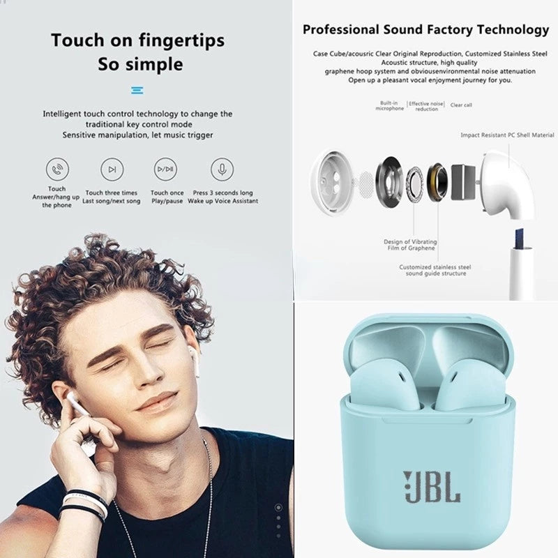 [24h Delivery] I12 Tws Stereo Headset with Microphone and Wireless Charging Bluetooth 5.0