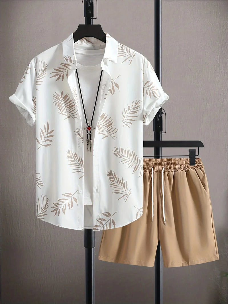 Kit Praia Bonanza Camisa + Bermuda Masculina