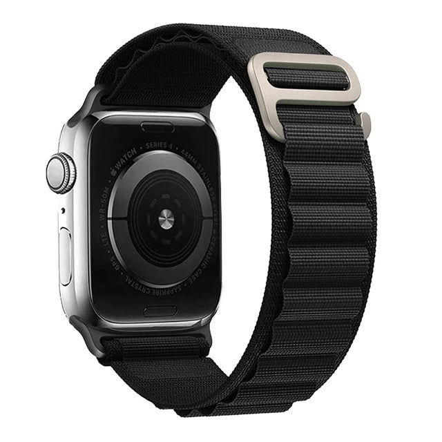 Faixa De Nylon De Laço Alpino Para Relógio Apple 49mm 45mm 41mm 44mm 40mm 42mm 38mm Pulseira De Gancho Em Metal iWatch Ultra 34 5 SE 6 7 8