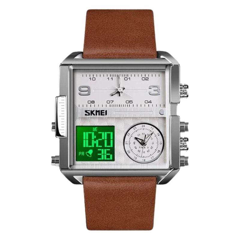 Skmei Men's Square Luxury Watch with Chronograph and Date