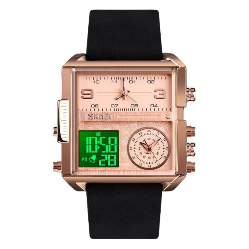 Skmei Men's Square Luxury Watch with Chronograph and Date