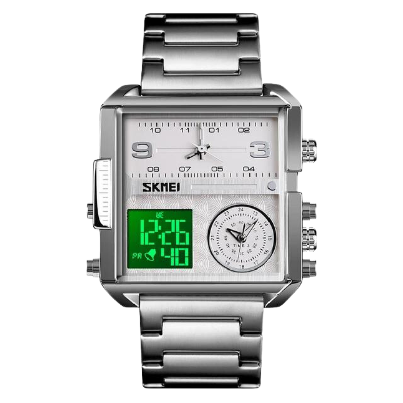 Skmei Men's Square Luxury Watch with Chronograph and Date