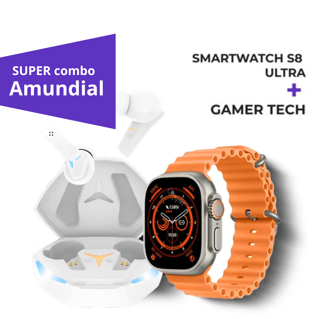 Super Combo Gamer Tech  ™ + Smartwatch Série 8 Ultra